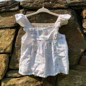 Neon cotton clip flutter sleeve top